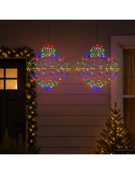 Luce a punta di Natale 2 pz 384 LED Multicolore