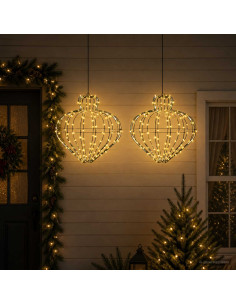 Luce a punta di Natale 2 pz 384 LED Bianco caldo
