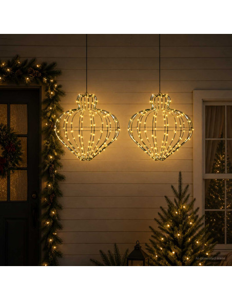 Luce a punta di Natale 2 pz 384 LED Bianco caldo