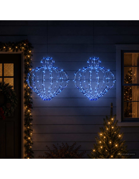Luce a punta di Natale 2 pz 384 LED Blu Diam. 40 x 40 cm