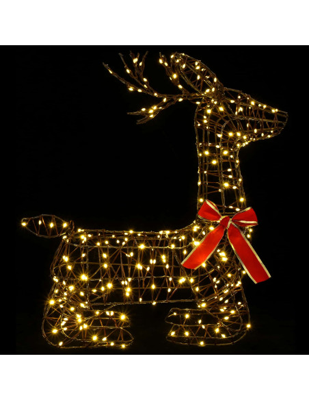 Renna di Natale 3D LOVIISA 280 LED Bianco caldo 55 x 22 x 63 cm