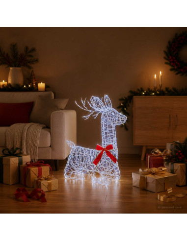 Renna di Natale 3D LOVIISA 280 LED Bianco freddo