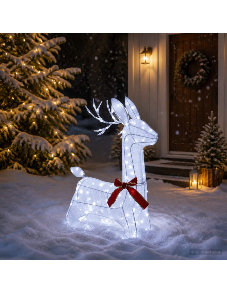 Renna di Natale 3D LOVIISA 140 LED Bianco freddo