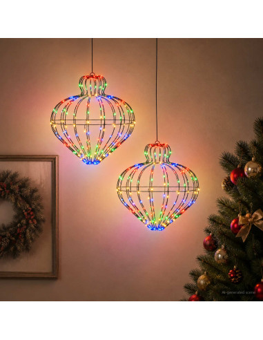 Luce a punta di Natale 2 pz 384 LED Multicolore