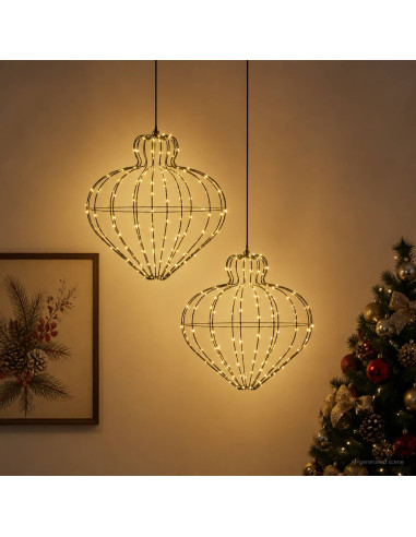 Luce a punta di Natale 2 pz 384 LED Bianco caldo