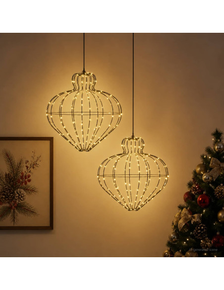 Luce a punta di Natale 2 pz 384 LED Bianco caldo
