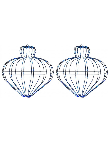 Luce a punta di Natale 2 pz 384 LED Blu Diam. 40 x 40 cm