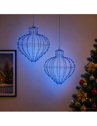 Luce a punta di Natale 2 pz 384 LED Blu Diam. 40 x 40 cm