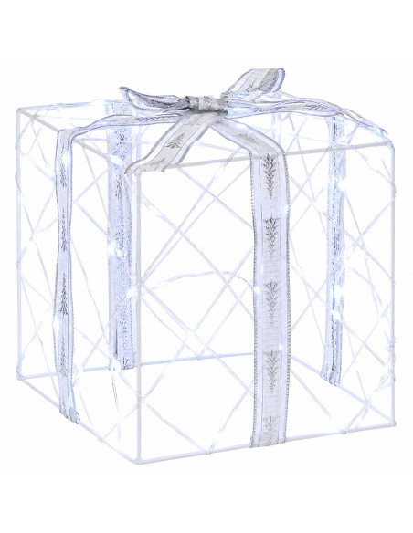 Scatola regalo di Natale illuminata 3 pz 150 LED Bianco freddo