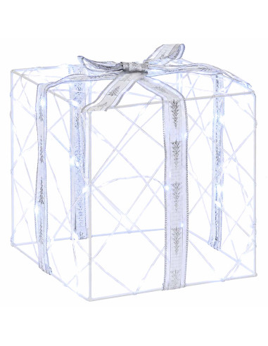 Scatola regalo di Natale illuminata 3 pz 150 LED Bianco freddo