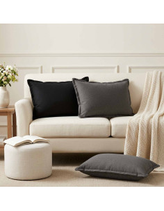 Cuscino 2 pz HOUTEN Grigio Chiaro 50 x 70 cm Lino