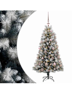 Albero di Natale artificiale con rami snodati e palline 120 cm