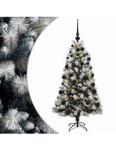 Albero di Natale artificiale con rami snodati e palline 120 cm