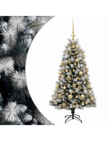 Albero di Natale artificiale con rami snodati e palline 120 cm