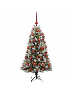 Albero di Natale artificiale con rami snodati e palline 120 cm 2