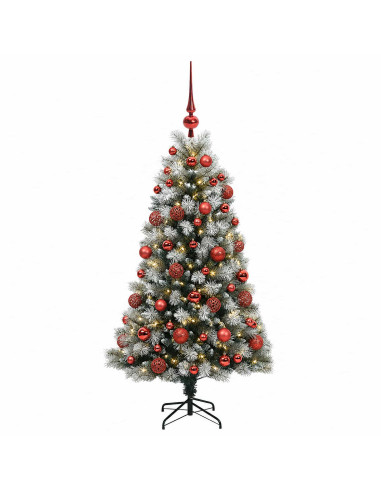 Albero di Natale artificiale con rami snodati e palline 120 cm
