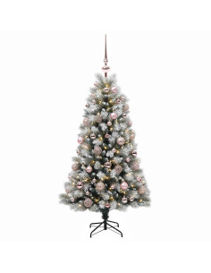 Albero di Natale artificiale con rami snodati e palline 120 cm 2