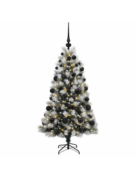 Albero di Natale artificiale con rami snodati e palline 120 cm