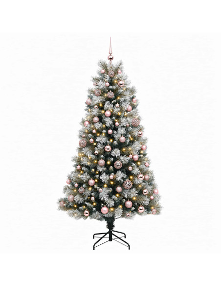 Albero di Natale artificiale con rami snodati e palline 180 cm