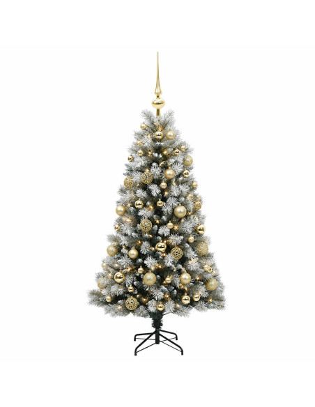Albero di Natale artificiale con rami snodati e palline 120 cm