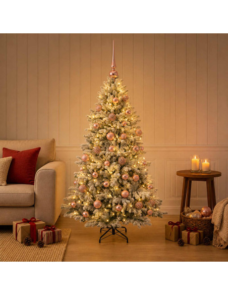 Albero di Natale Artificiale con Palline 120 cm 150 LED