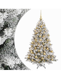Albero di Natale artificiale con palline 120 cm 150 LED 2