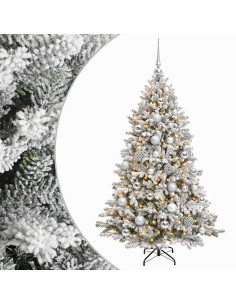 Albero di Natale Artificiale con Palline 120 cm 150 LED 2
