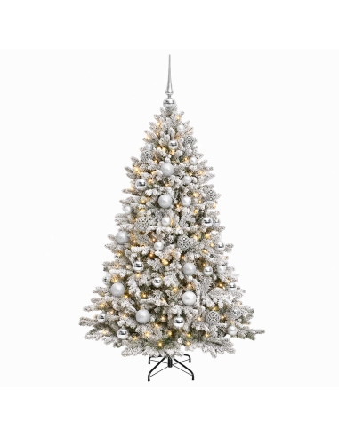 Albero di Natale Artificiale con Palline 120 cm 150 LED