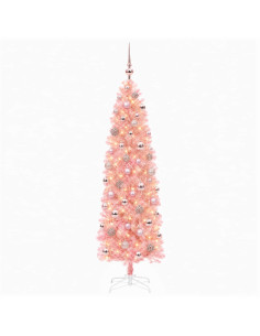 Albero di Natale artificiale slim con palline 240 cm 300 LED 2