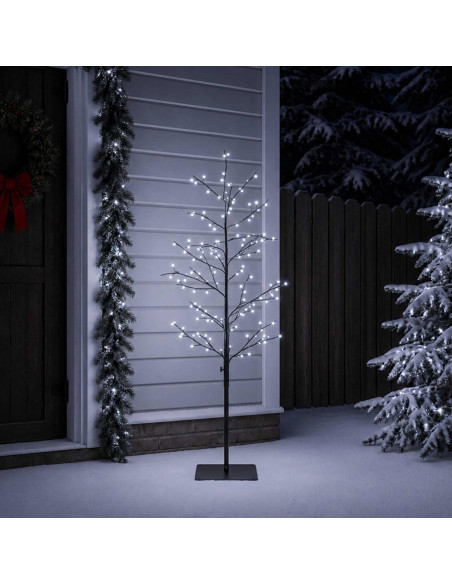 Albero di Natale a betulla Nero 18 x 18 x 150 cm Acciaio