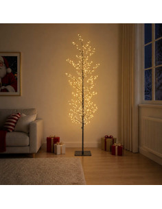 Albero di Natale a betulla Nero 20 x 20 x 180 cm Acciaio
