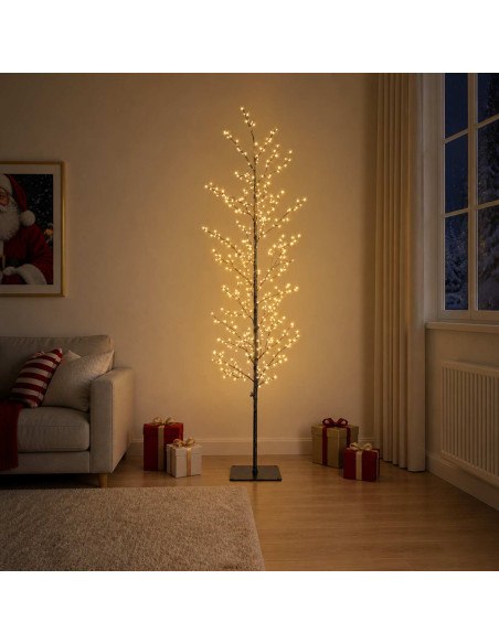 Albero di Natale a betulla Nero 20 x 20 x 180 cm Acciaio