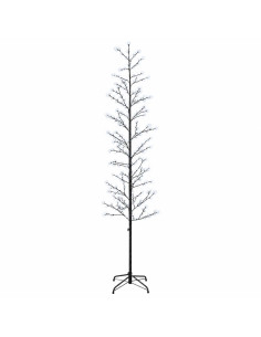 Albero di Natale a betulla Nero 47 x 240 cm Acciaio 675 LED