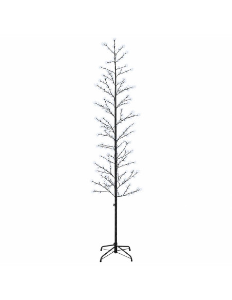 Albero di Natale a betulla Nero 47 x 240 cm Acciaio 675 LED