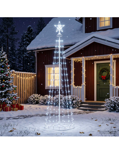 Albero di Natale a cono LED 180 cm 250 LED Bianco freddo