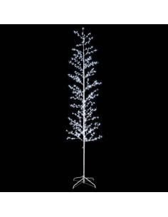 Albero di Natale a betulla Bianco 47 x 240 cm Acciaio 675 LED 2
