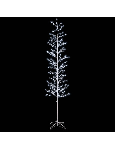 Albero di Natale a betulla Bianco 47 x 240 cm Acciaio 675 LED