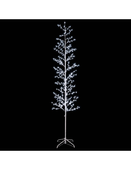 Albero di Natale a betulla Bianco 47 x 240 cm Acciaio 675 LED