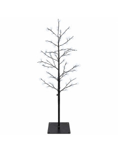Albero di Natale a betulla Nero 120 cm Acciaio 279 LED 2