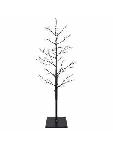 Albero di Natale a betulla Nero 120 cm Acciaio 279 LED