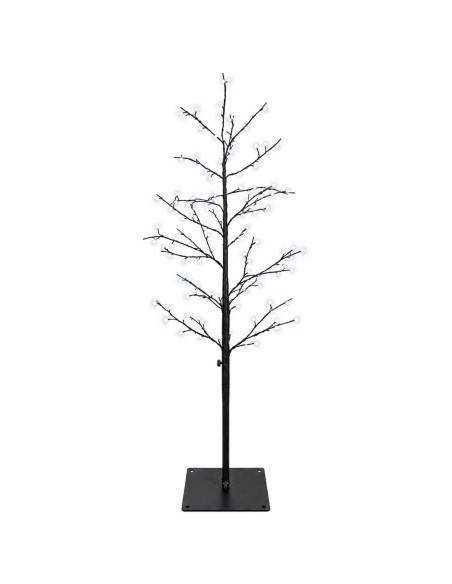 Albero di Natale a betulla Nero 120 cm Acciaio 279 LED