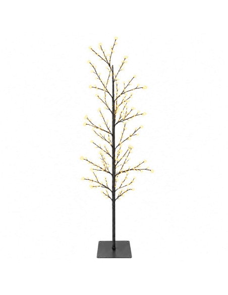 Albero di Natale a betulla Nero 150 cm Acciaio 360 LED