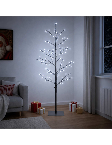 Albero di Natale a betulla Nero 18 x 18 x 150 cm Acciaio