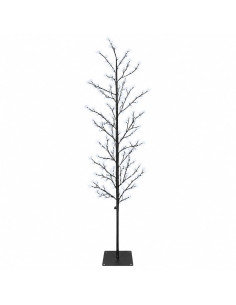 Albero di Natale a betulla Nero 180 cm Acciaio 459 LED 2