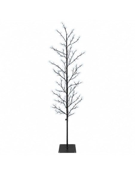 Albero di Natale a betulla Nero 180 cm Acciaio 459 LED