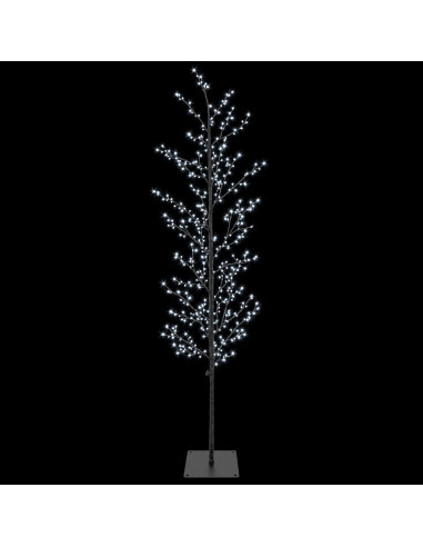 Albero di Natale a betulla Nero 180 cm Acciaio 459 LED