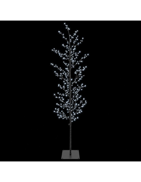 Albero di Natale a betulla Nero 180 cm Acciaio 459 LED