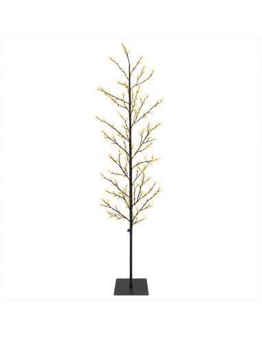Albero di Natale a betulla Nero 20 x 20 x 180 cm Acciaio