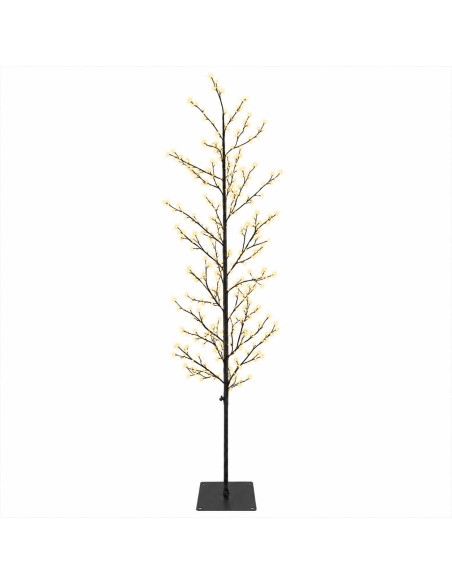 Albero di Natale a betulla Nero 20 x 20 x 180 cm Acciaio