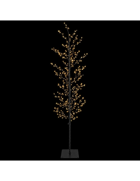 Albero di Natale a betulla Nero 20 x 20 x 180 cm Acciaio
